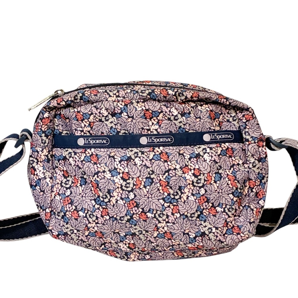 LeSportSac Multi Color Floral Nylon Crossbody Swingpack Purse